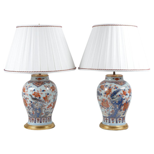 Pair of Chinese Imari Porcelain Vases mounted as Lamps